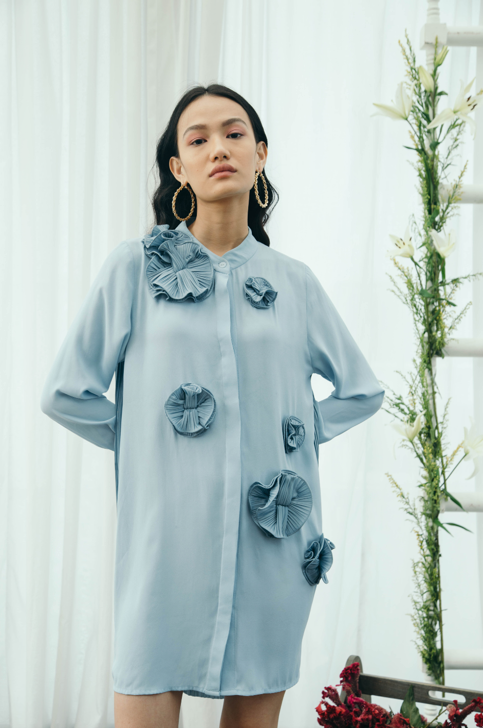 Flower Shirt Dress