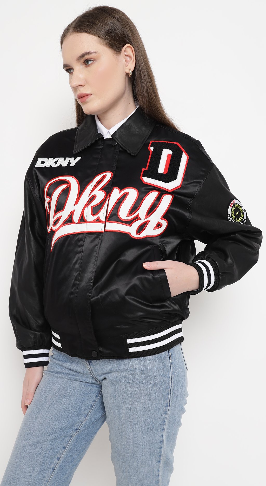 Bomber Jacket with Patch & Embroidery