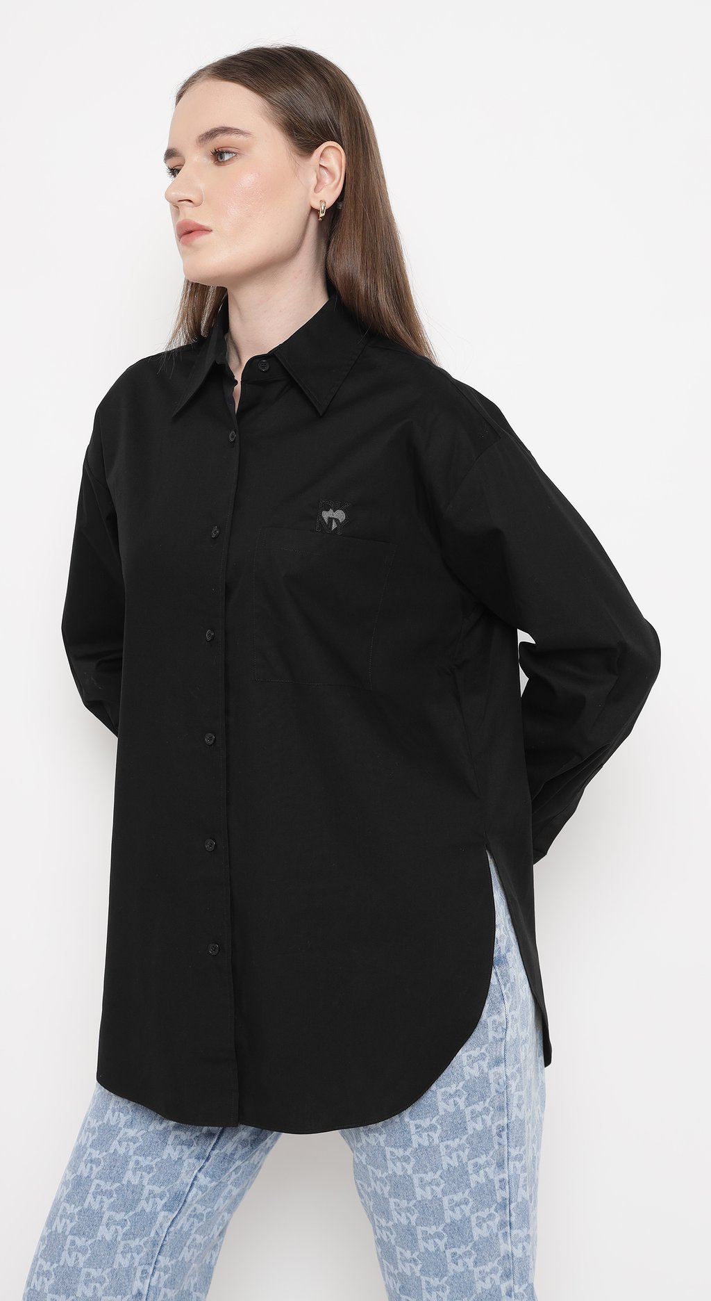 Spread Collar Heart of Ny Logo Shirt