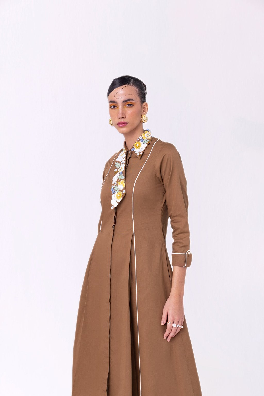 Miyake Dress Midi Tan