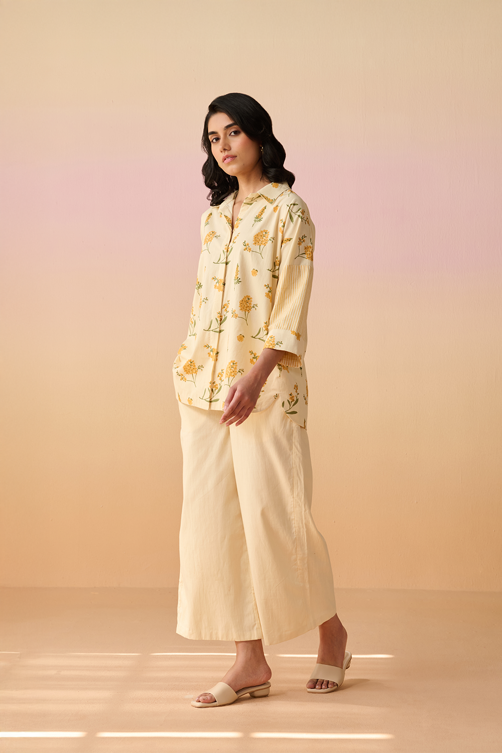 Ivory Cotton Hand Block Floral Print Co-Ord Set