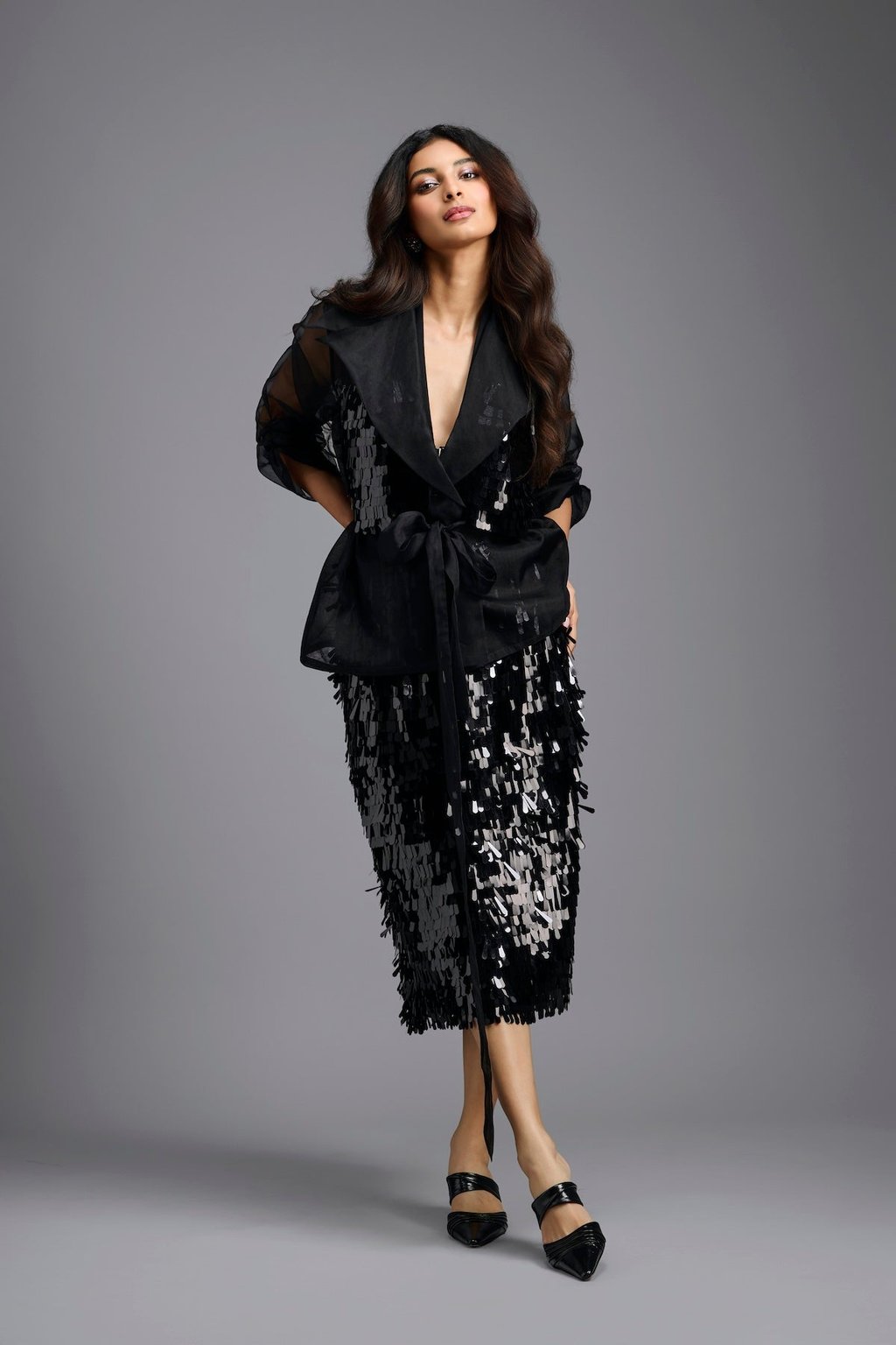 Sequin Midi Skirt