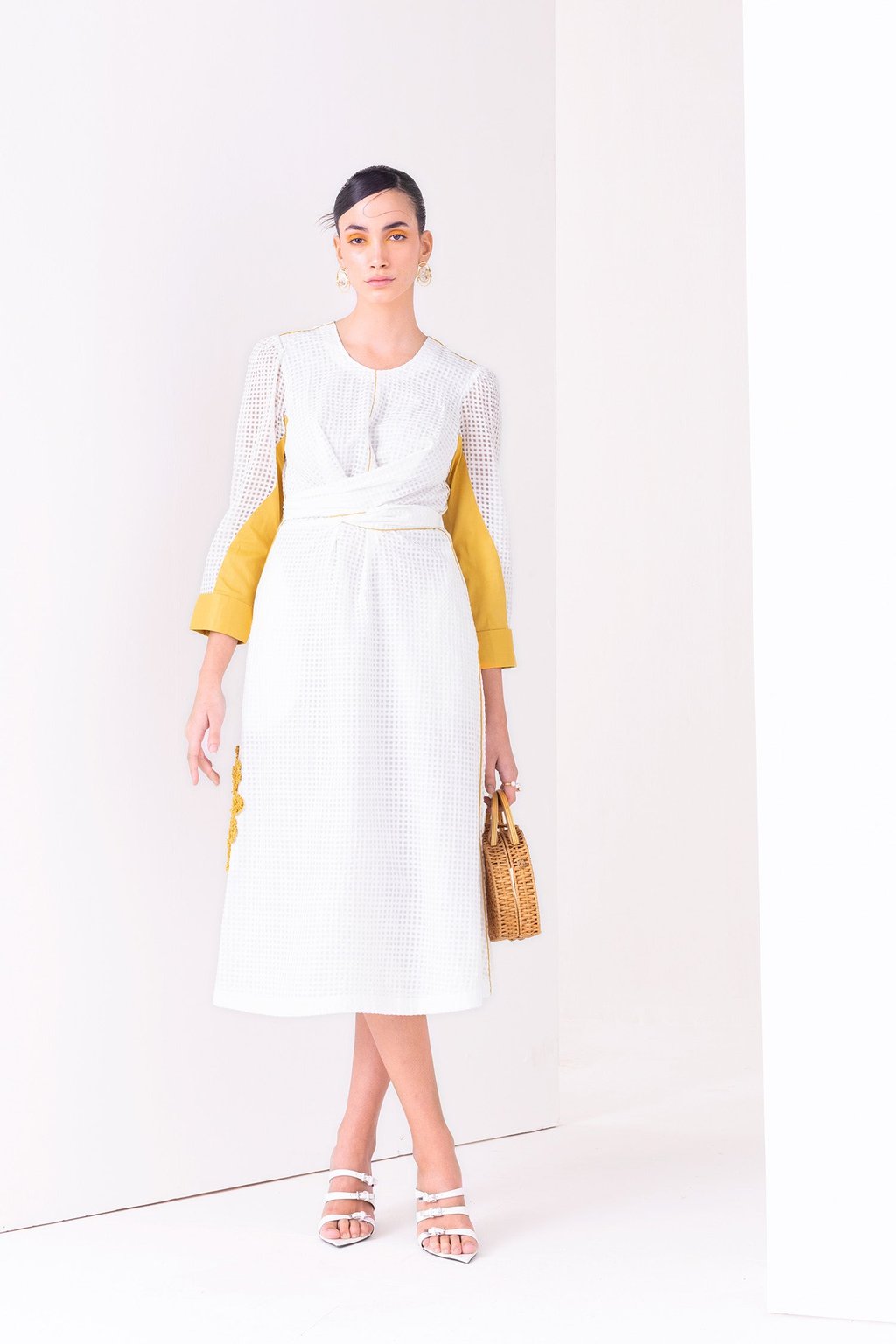 Daisy Dress Midi White