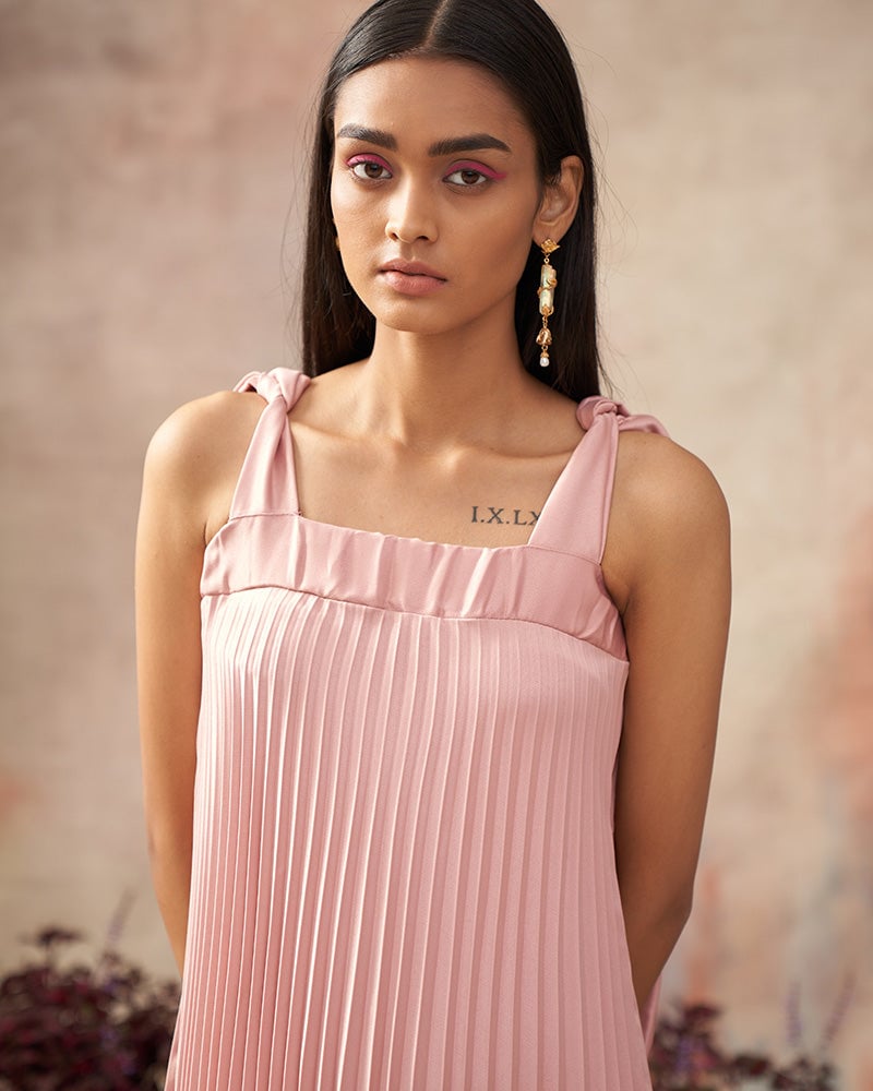 Pleats Slip Dress