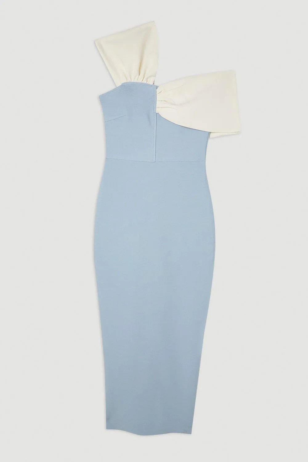Figure Form Bandage Asymmetric Strap Knit Midi Dress