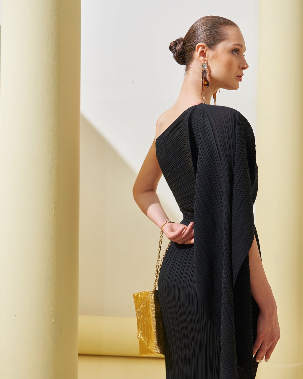One Shoulder Drape Dress