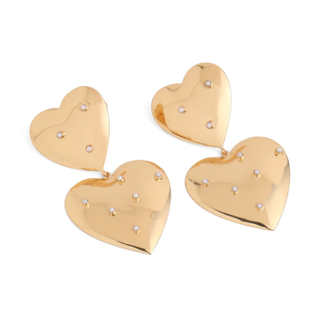 Pearls in Hearts Earrings