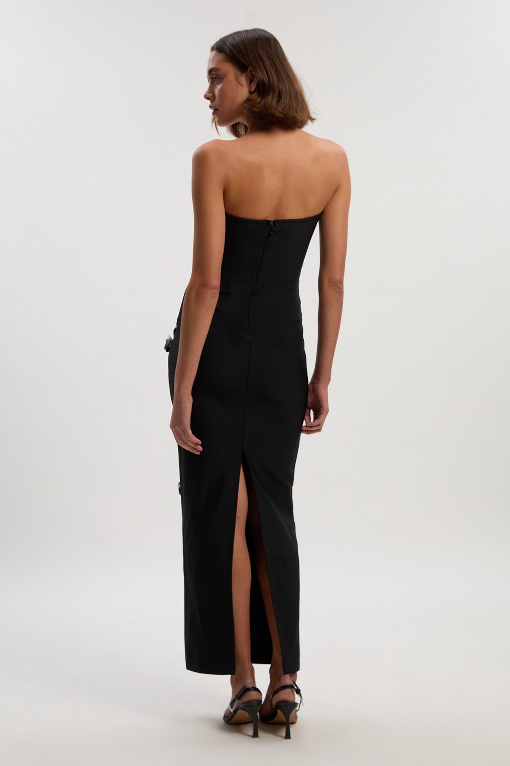 Embellished Figure Form Bandeau Maxi Dress