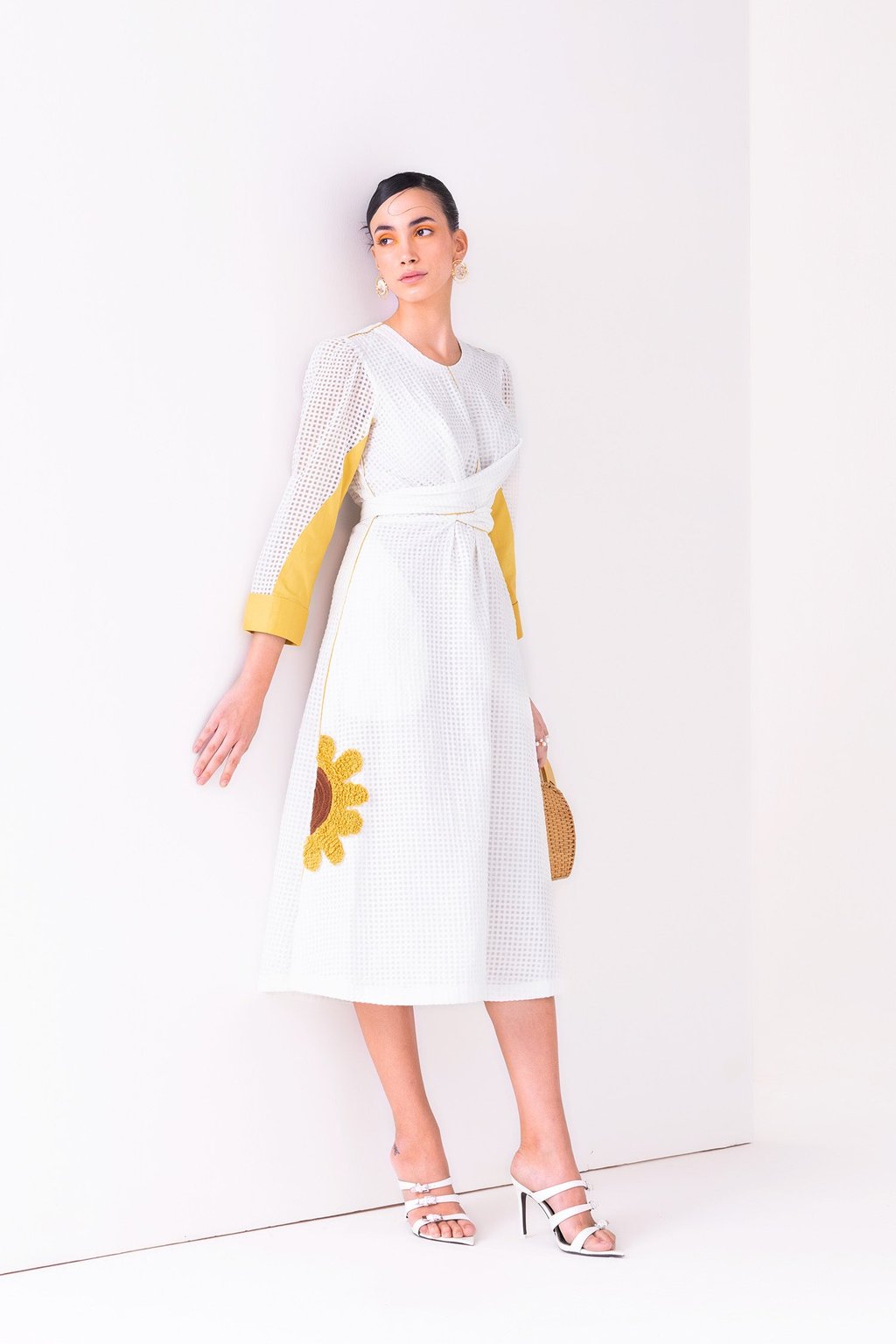 Daisy Dress Midi White