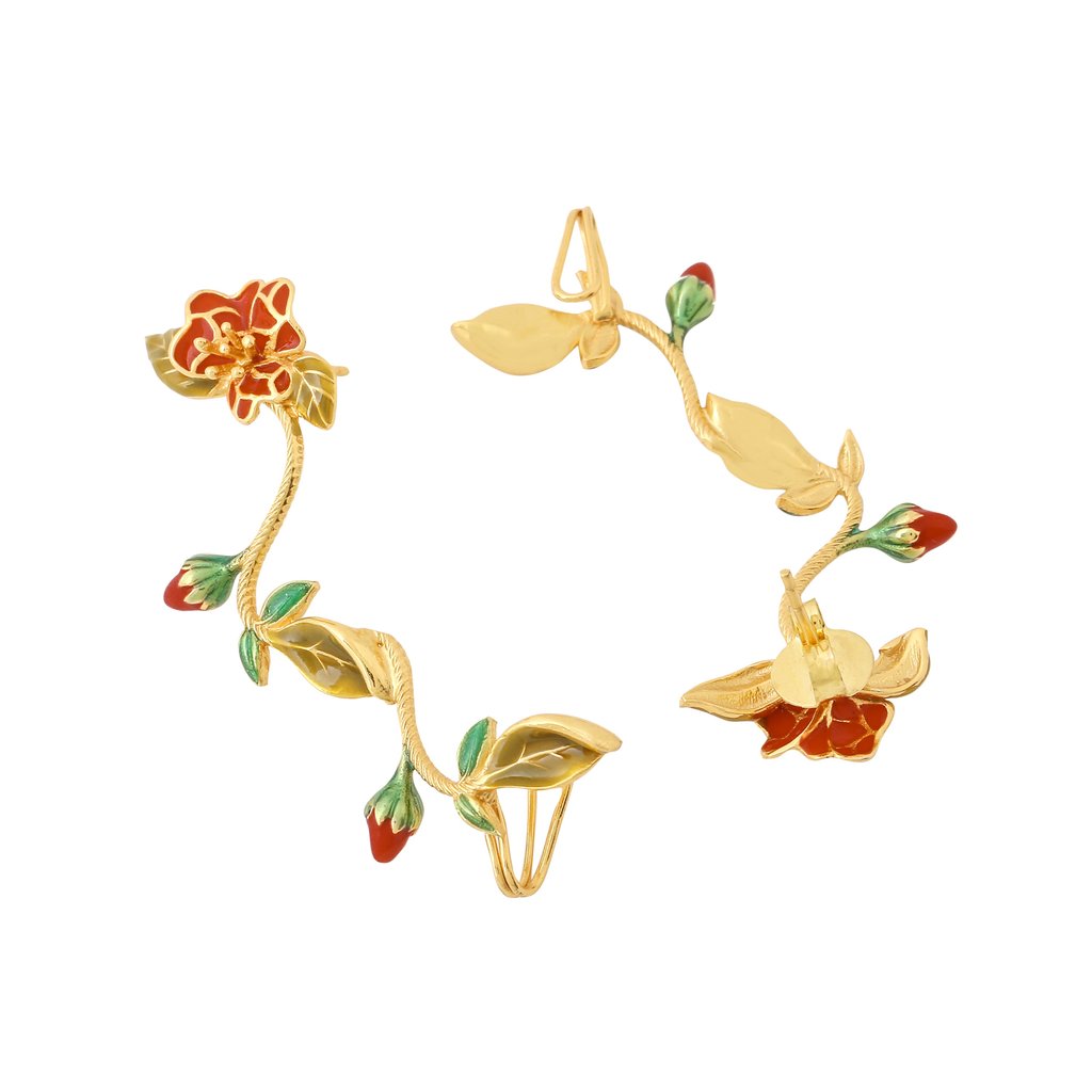 Mini Spring Ear Cuff - Deep Rouge