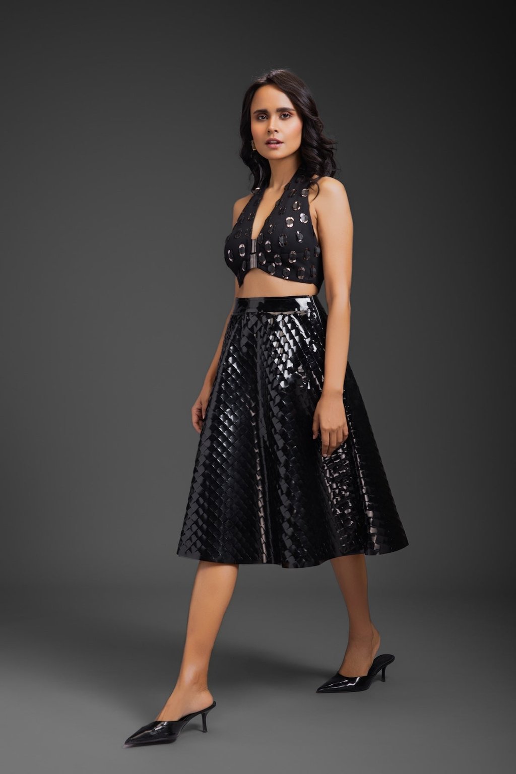 Black Vegan Leather Skirt