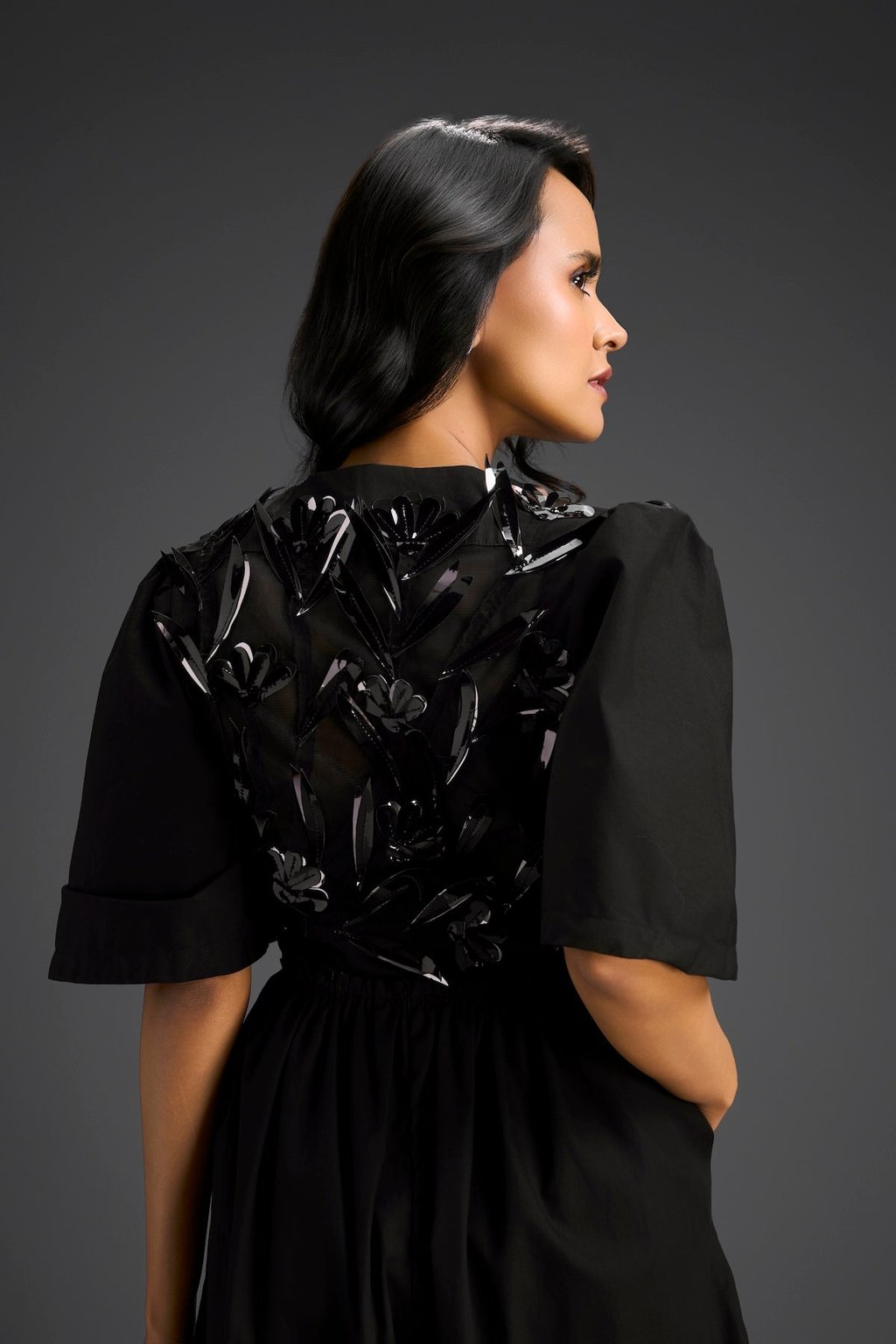 3d Floral Embellished Playsuit