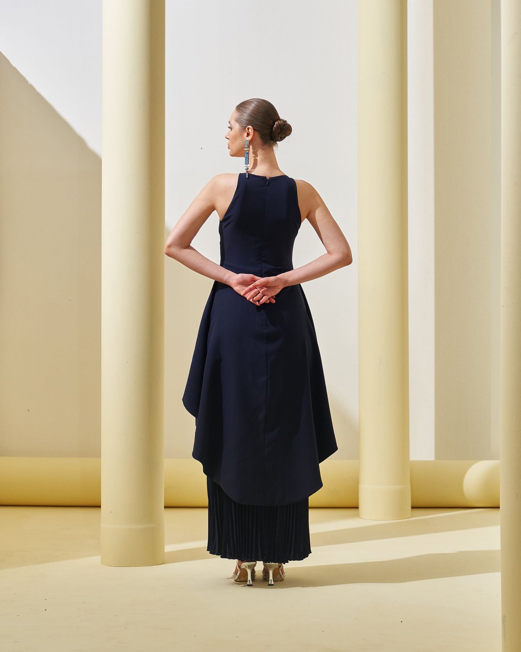 Peplum Pleated Gown