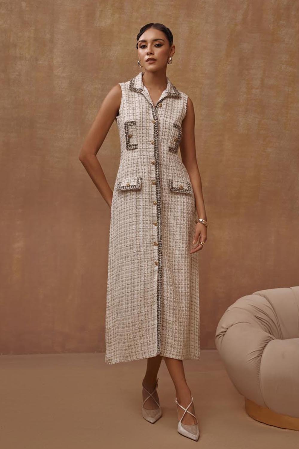 Metallic Midi Dress