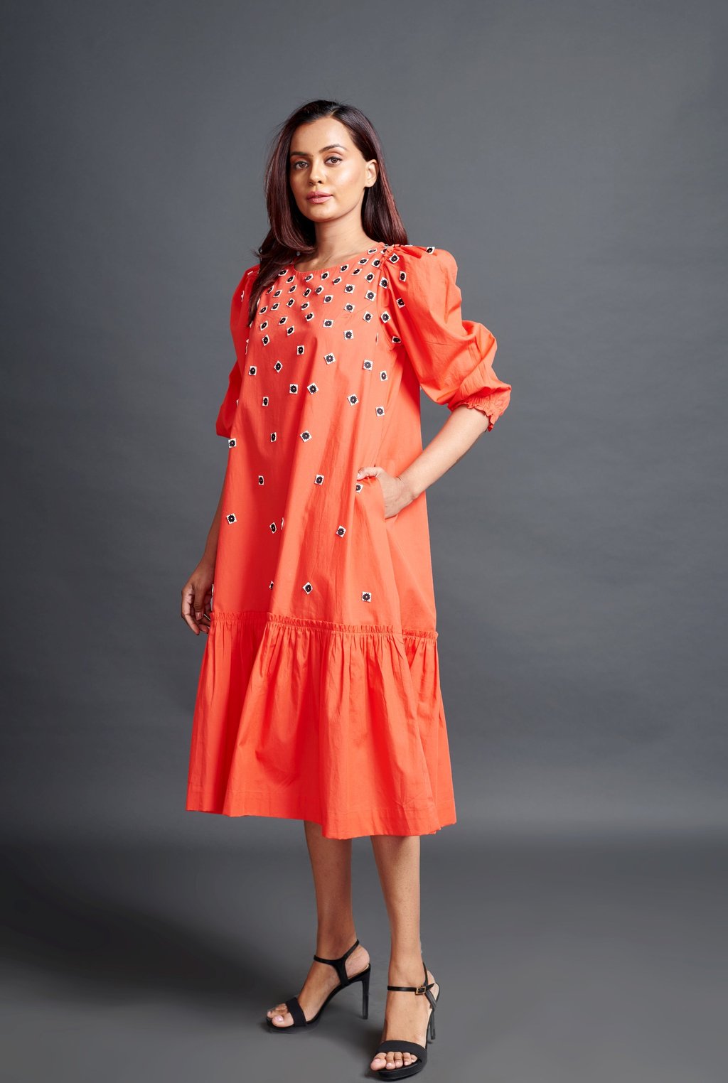 Long Dress with Embroidery
