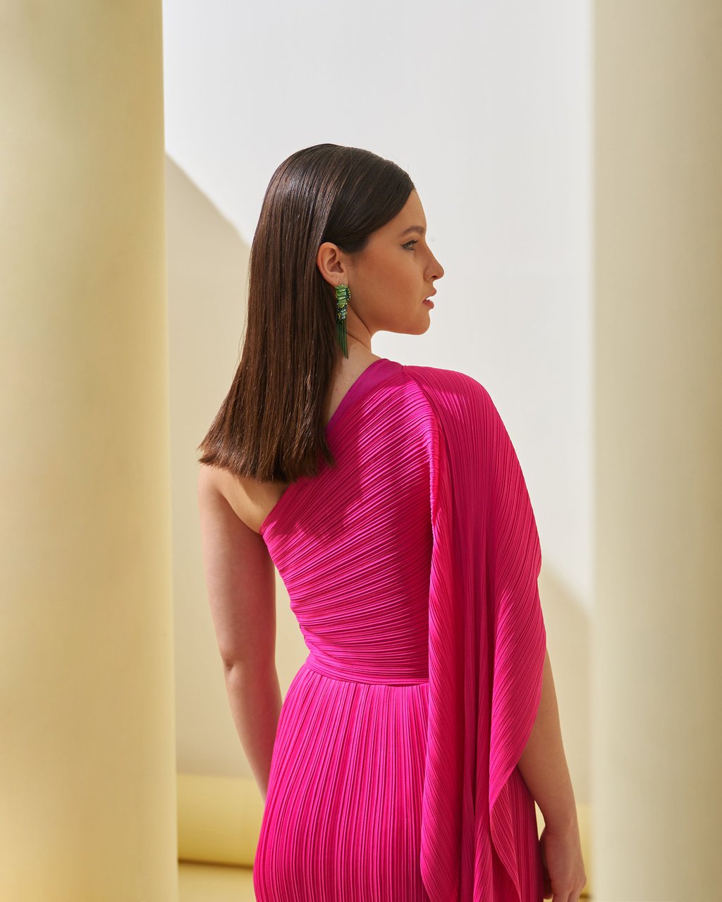 One Shoulder Drape Dress