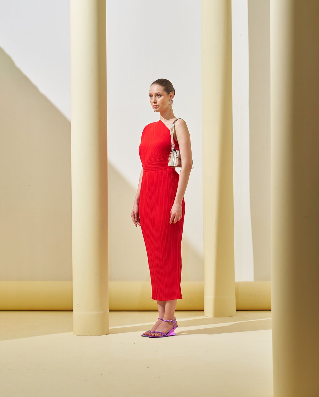 One Shoulder Drape Dress