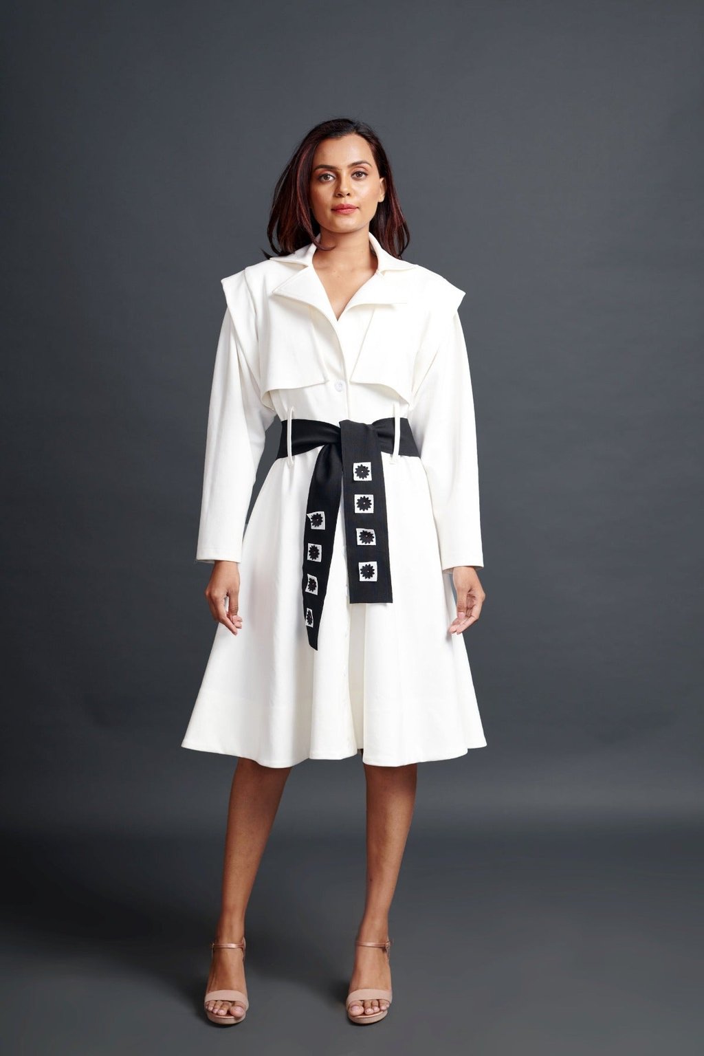 Jacket Dress with Sash Belt
