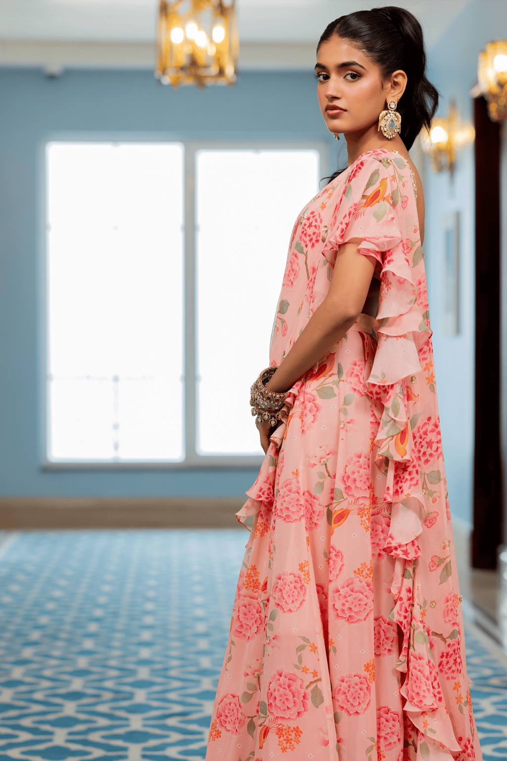 Tatiana Saree Set - Pink