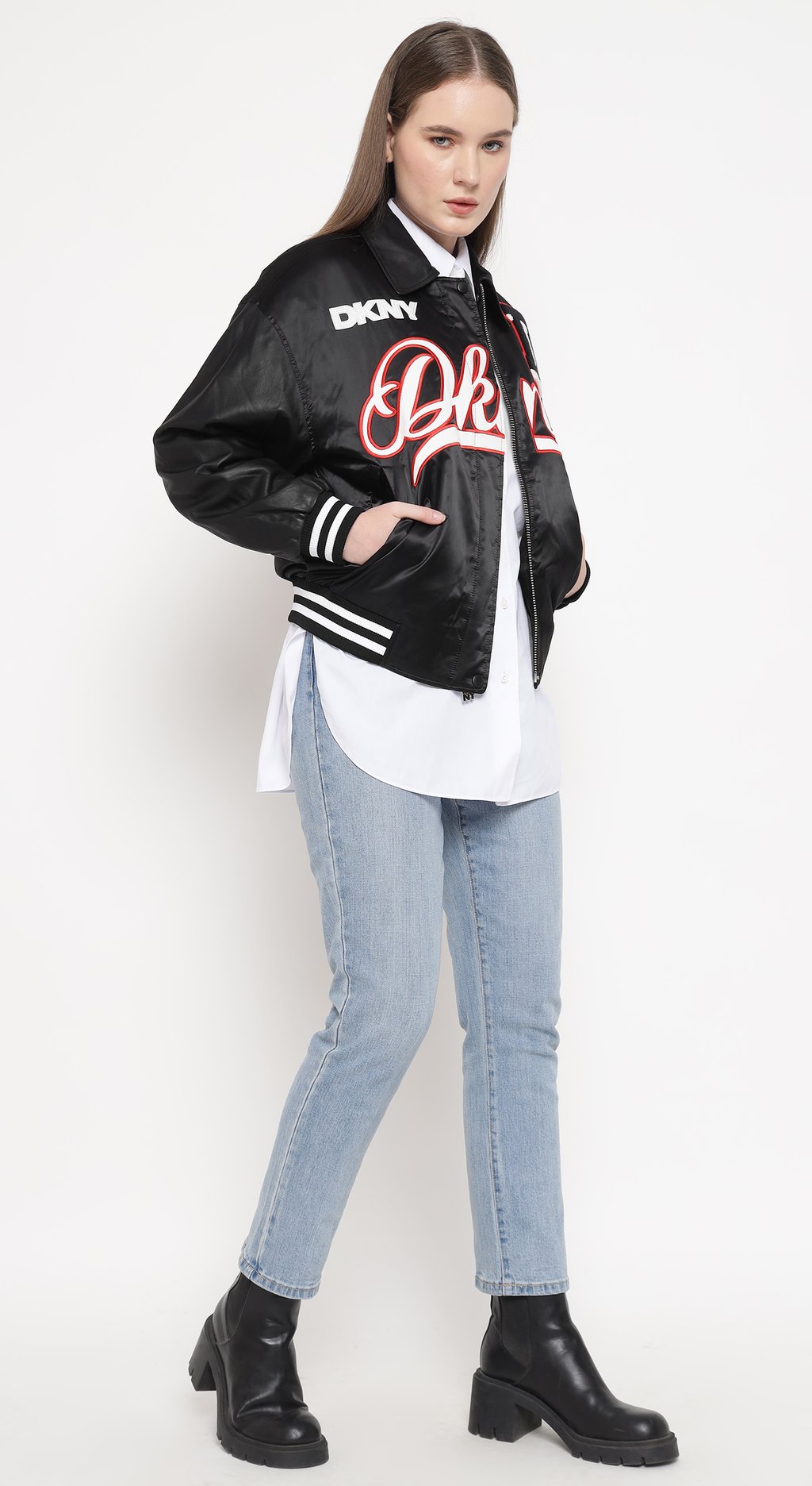 Bomber Jacket with Patch & Embroidery