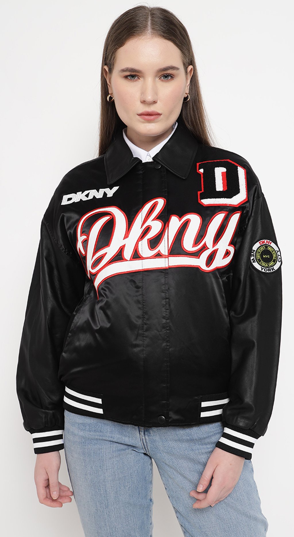 Bomber Jacket with Patch & Embroidery