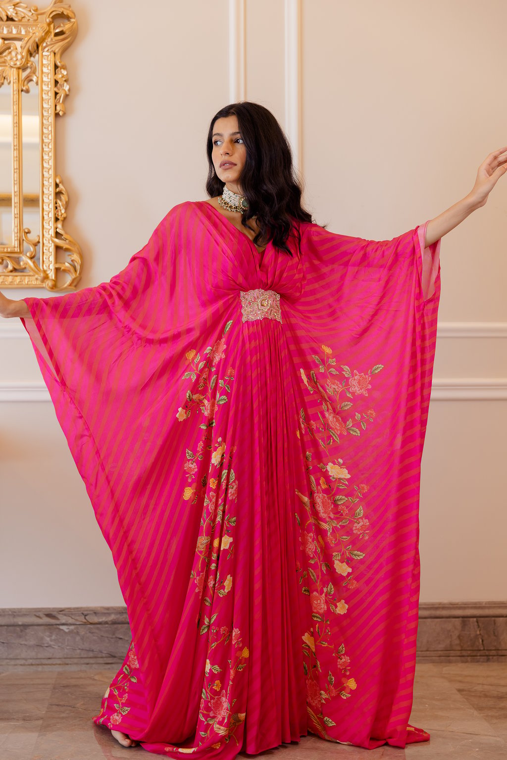 Hazel Kaftan - Rani Pink Floral