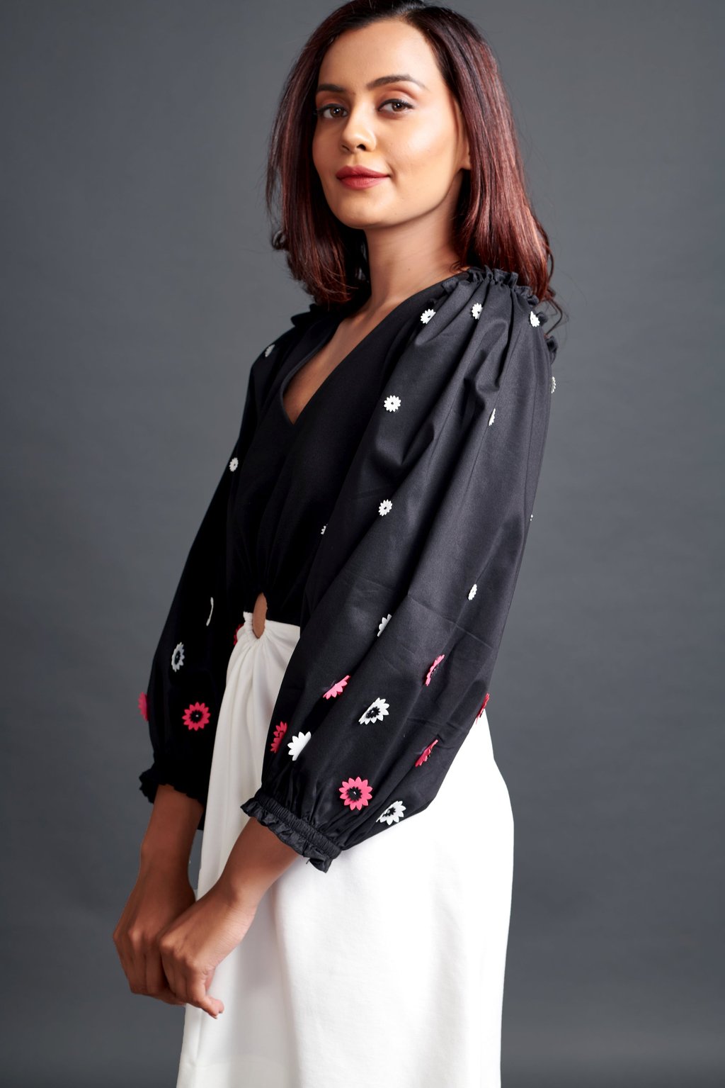 Cut Out Dress with Embroidery