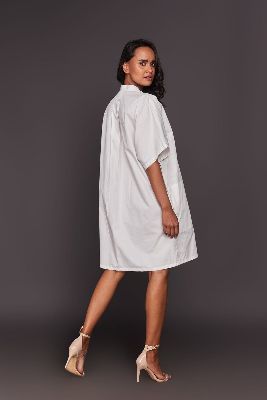 Shirt Dress with Sequin Patch Pocket