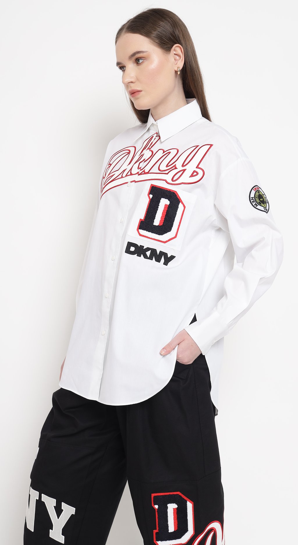 Spread Collar Heat of Ny  Patch & Embroidery Shirt