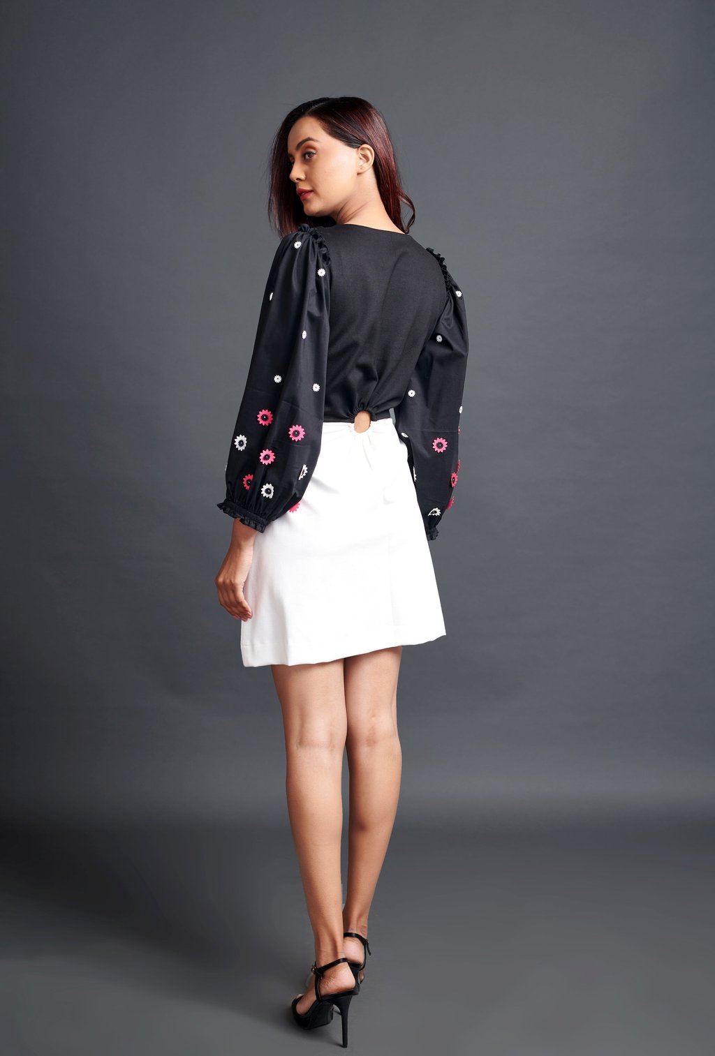 Cut Out Dress with Embroidery