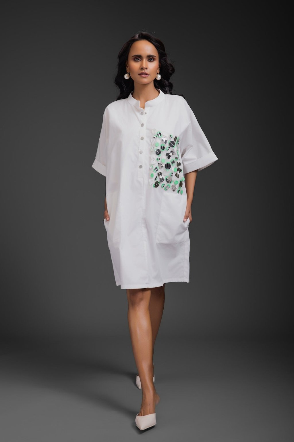 Relaxed Straight Fit Dress with Pocket