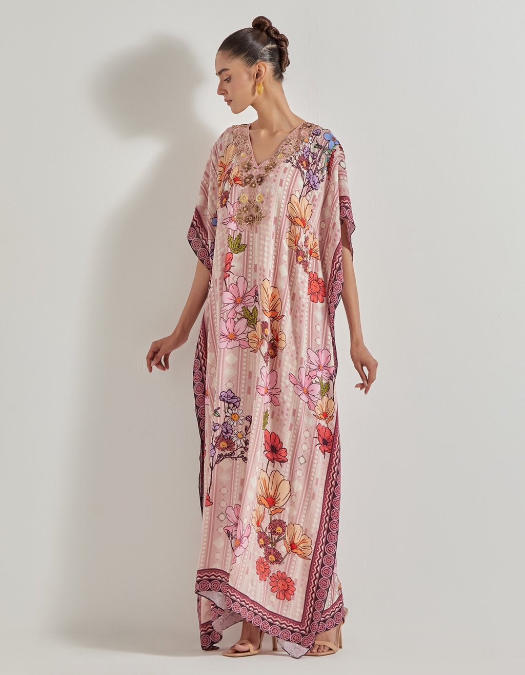 Multicolor Petal Prism Printed Kaftan