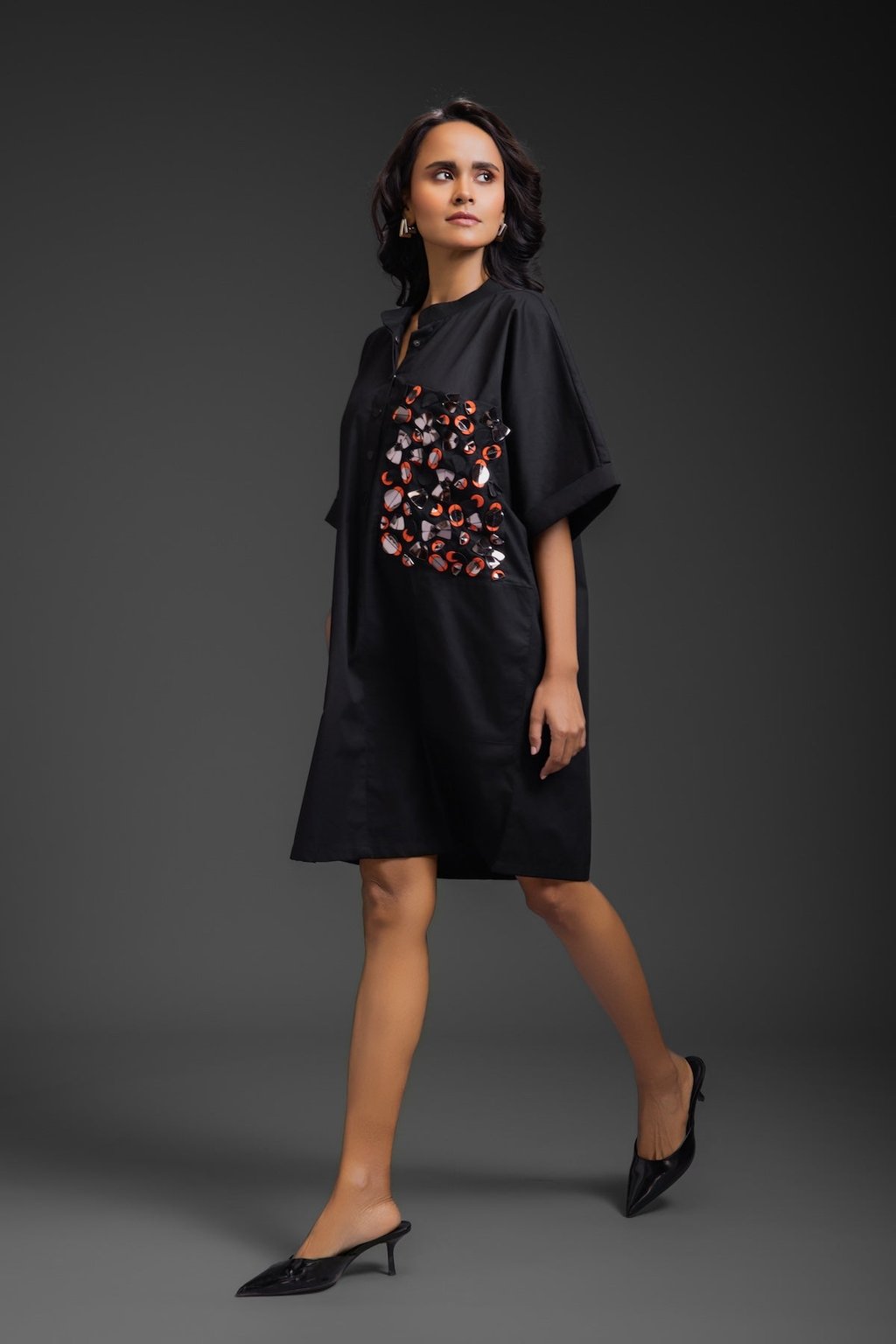 Relaxed Straight Fit Dress with Pocket