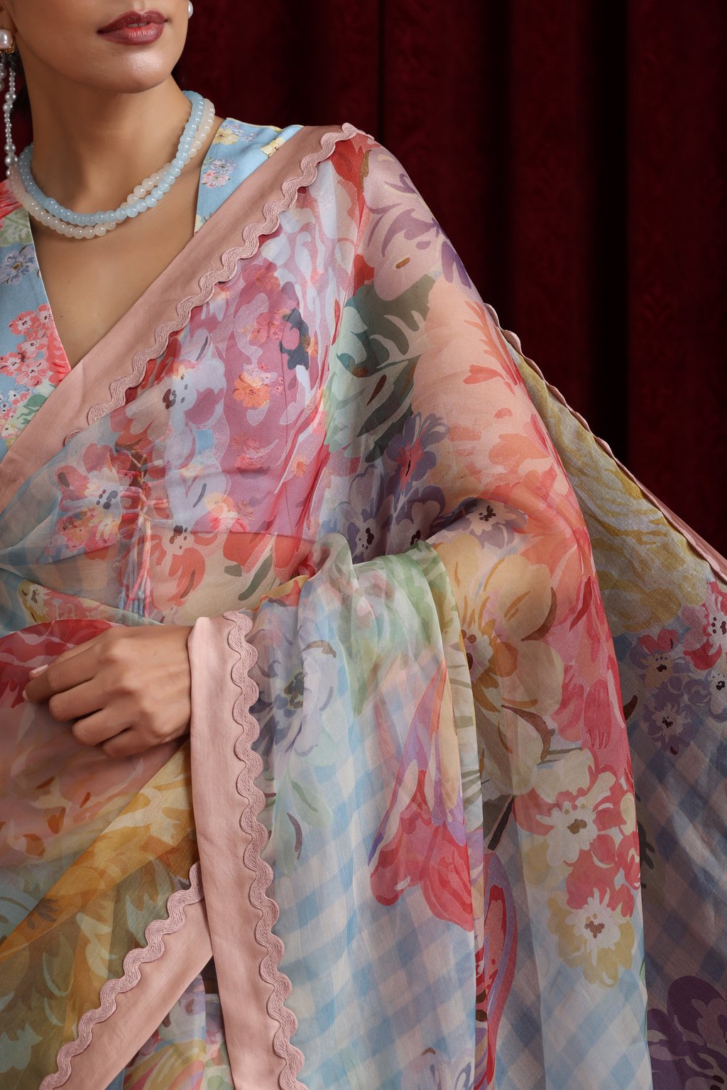 Rani Bloom Saree Set