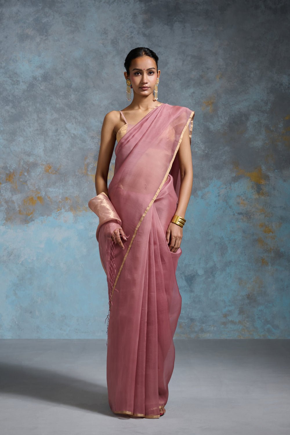 Kriti Organza Rose Pink Sarees