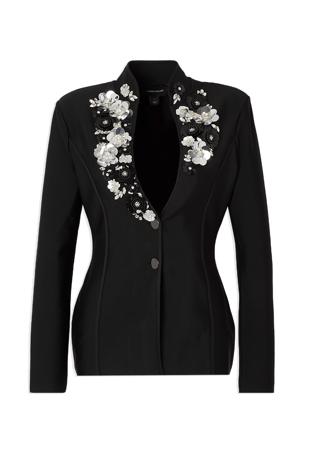 Embellished Figure Form Fitted Blazer Jacket
