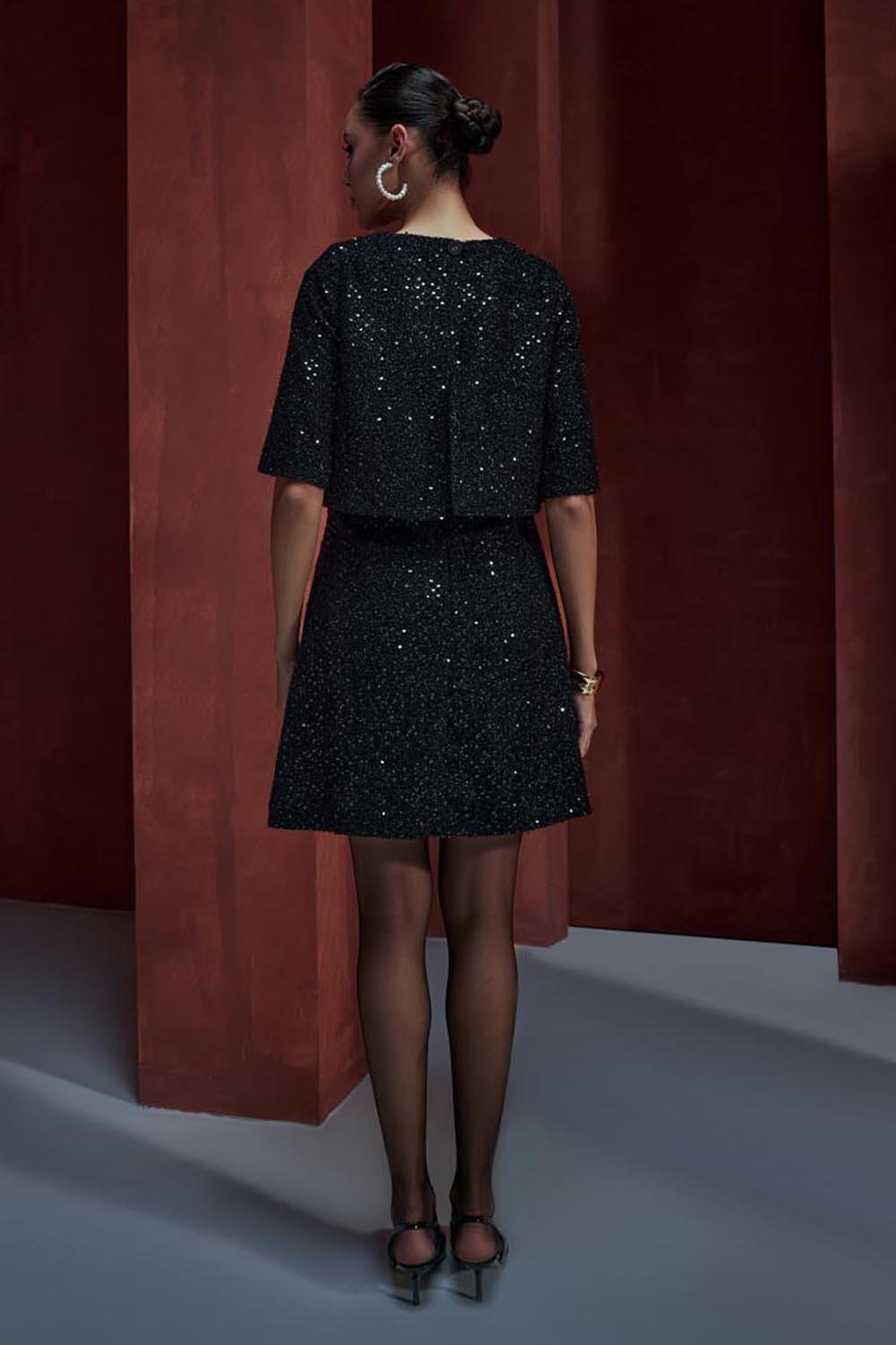 The Lumiere Tweed Cape Dress