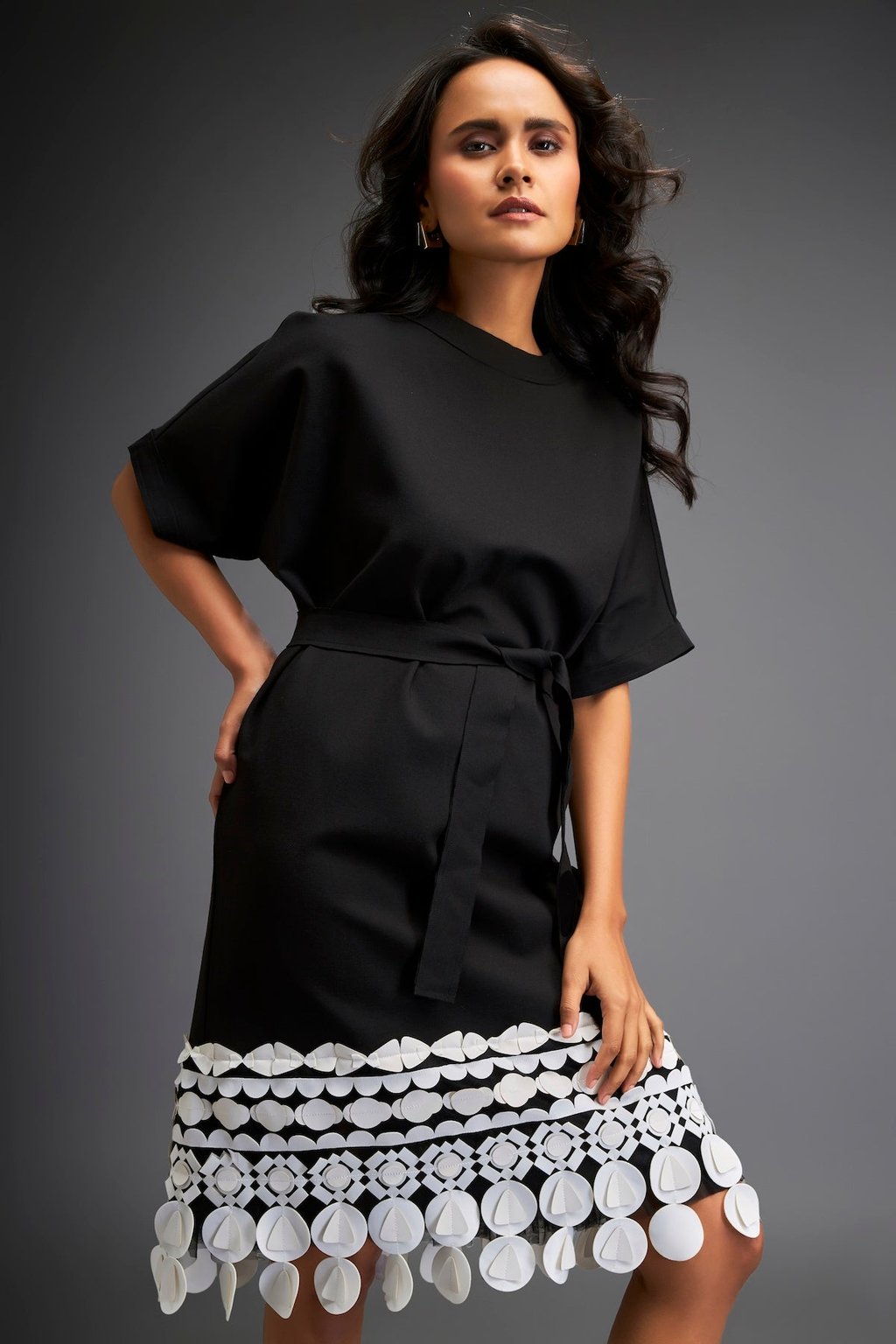 Short Dress with Detailing on the Hem