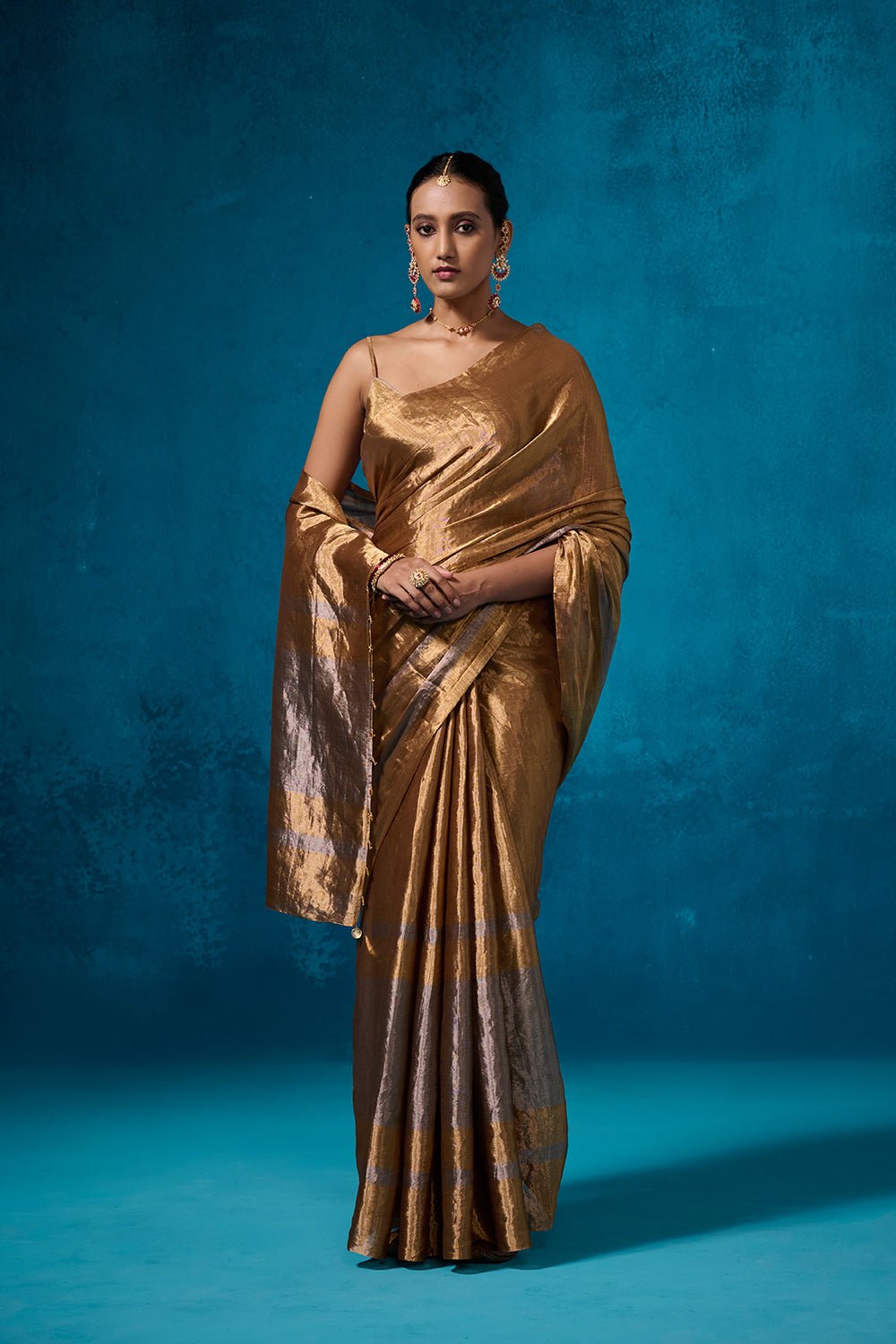Isha Tissue Fabric Gold & Silver Sarees