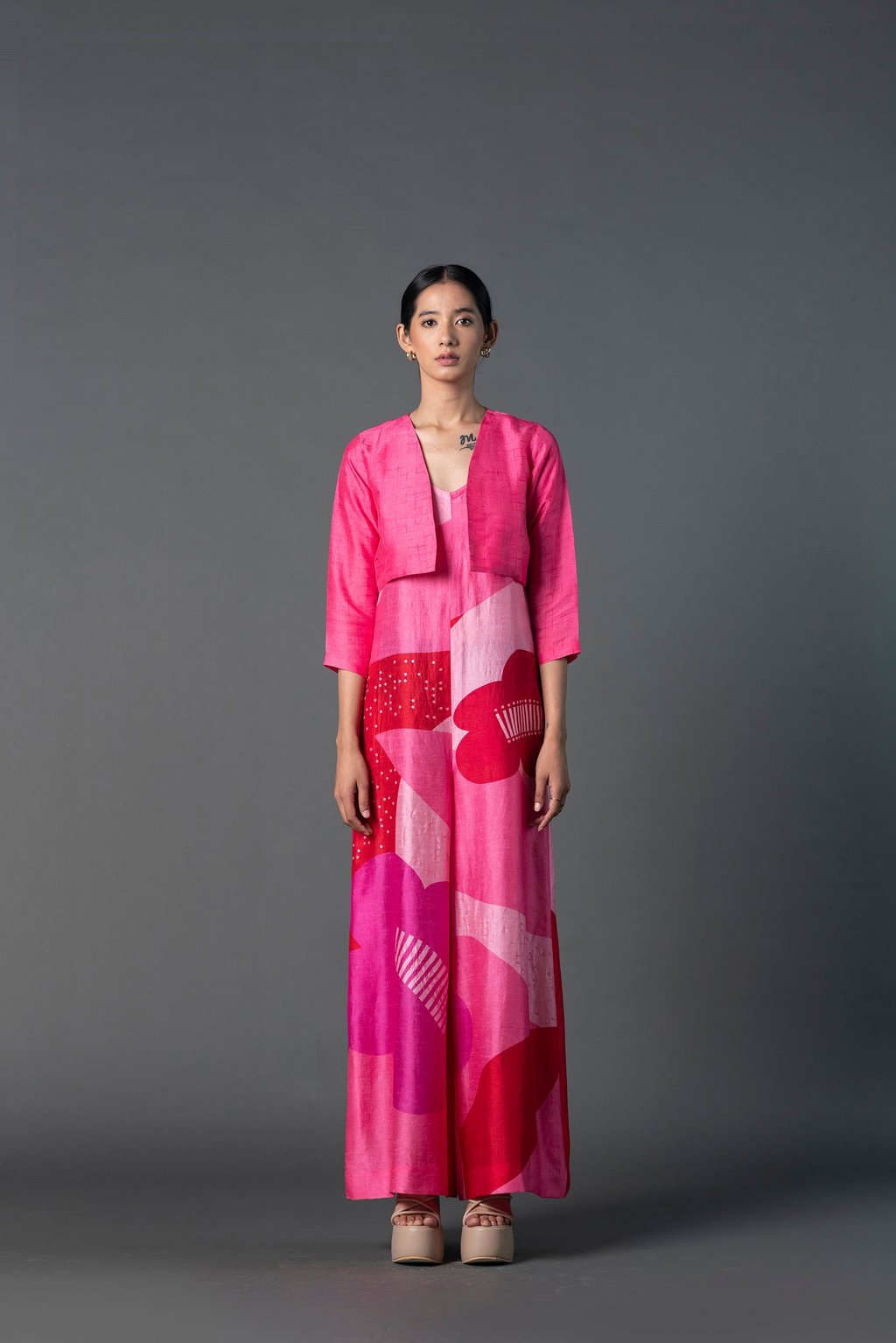 Array Floweret Deep Pink Jumpsuit
