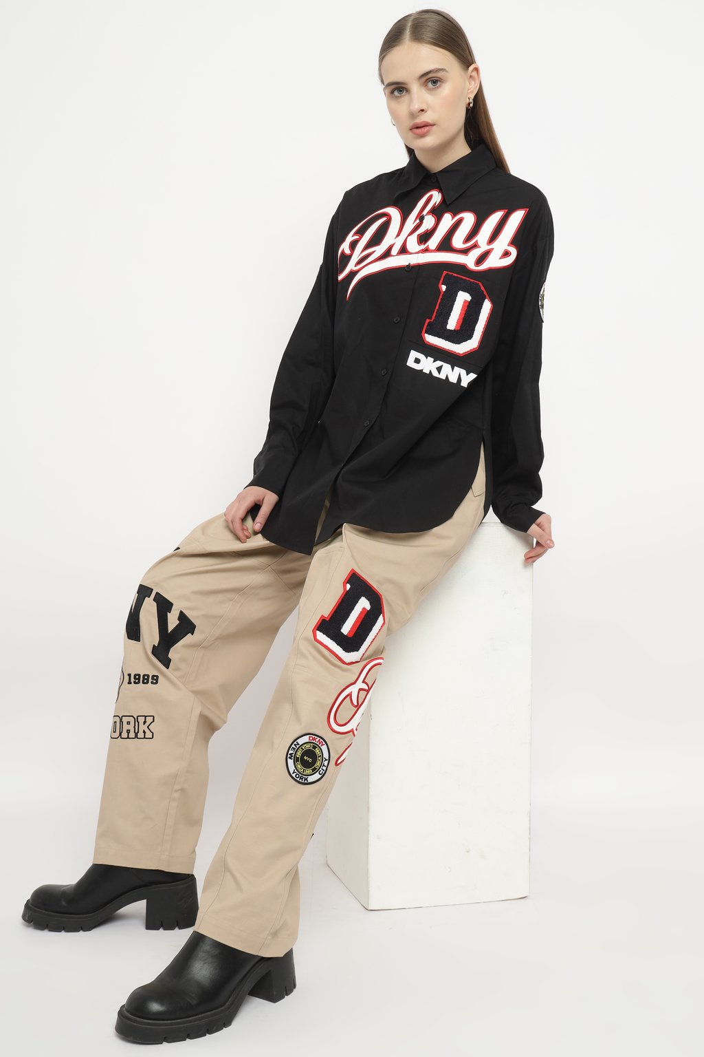 Heart of Ny Trousers with Patch & Embroidery