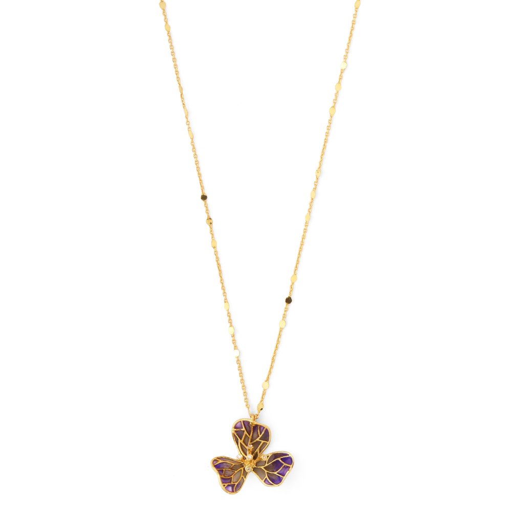 Tiny Fiore Neckchain - Amethyst and Smoky
