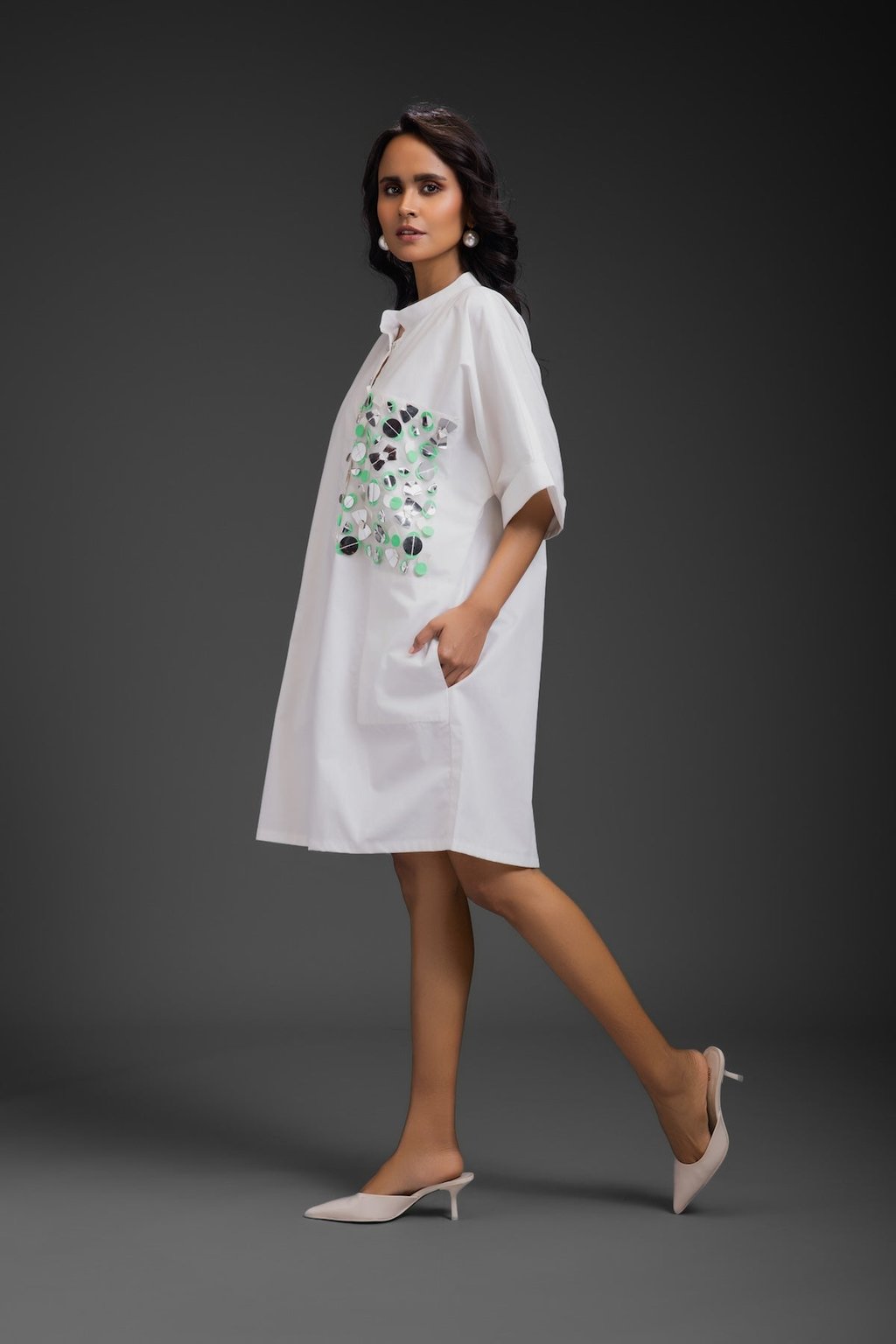 Relaxed Straight Fit Dress with Pocket
