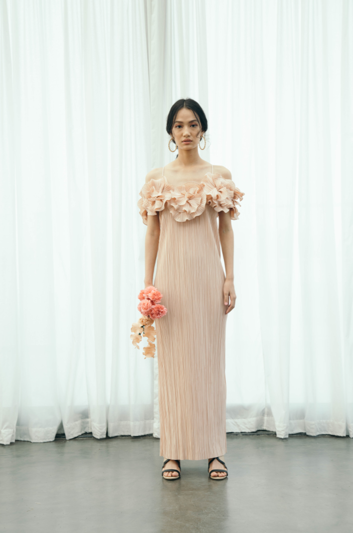 Pleated Flower Gown