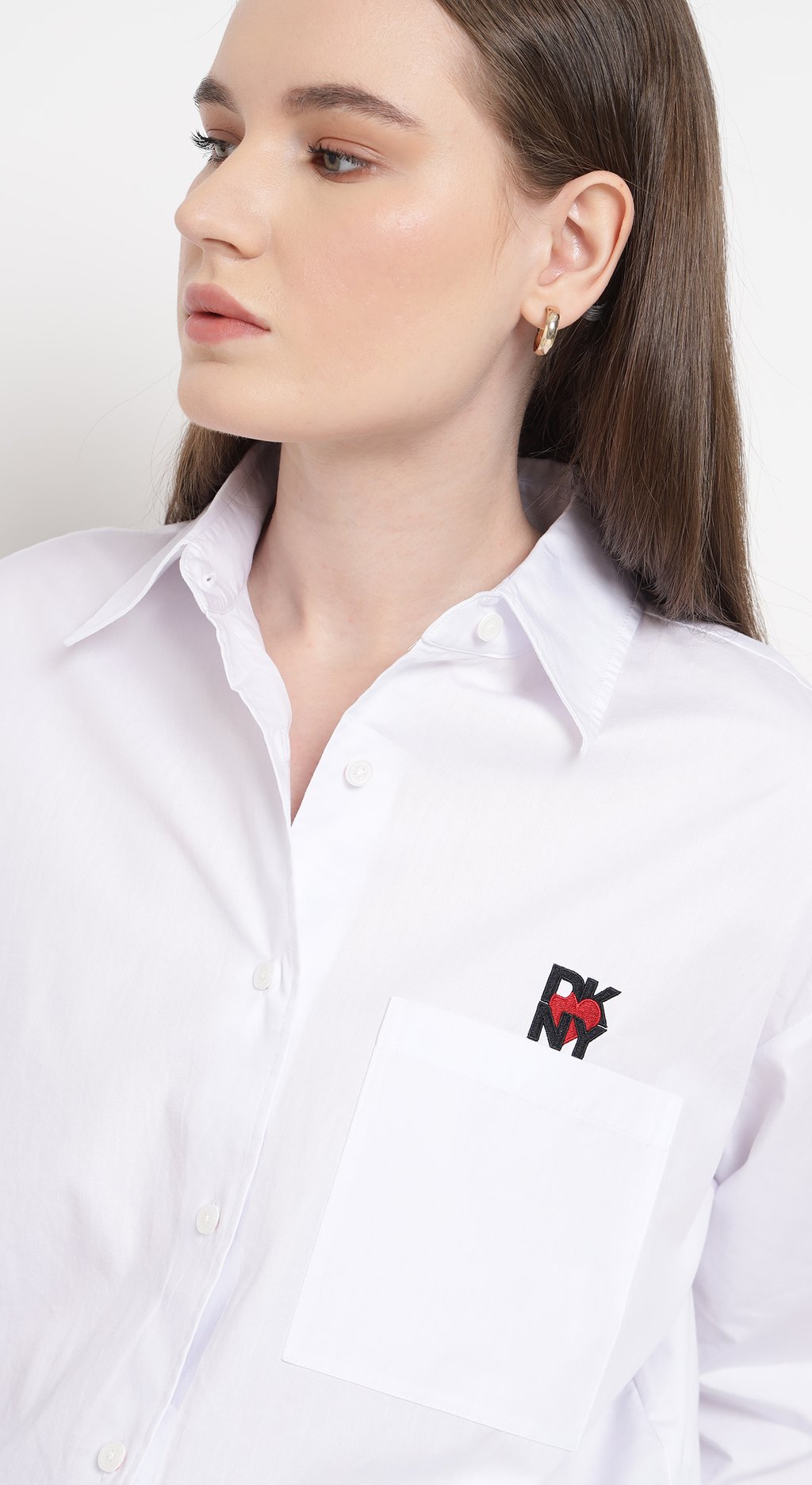 Spread Collar Heart of Ny Logo Shirt