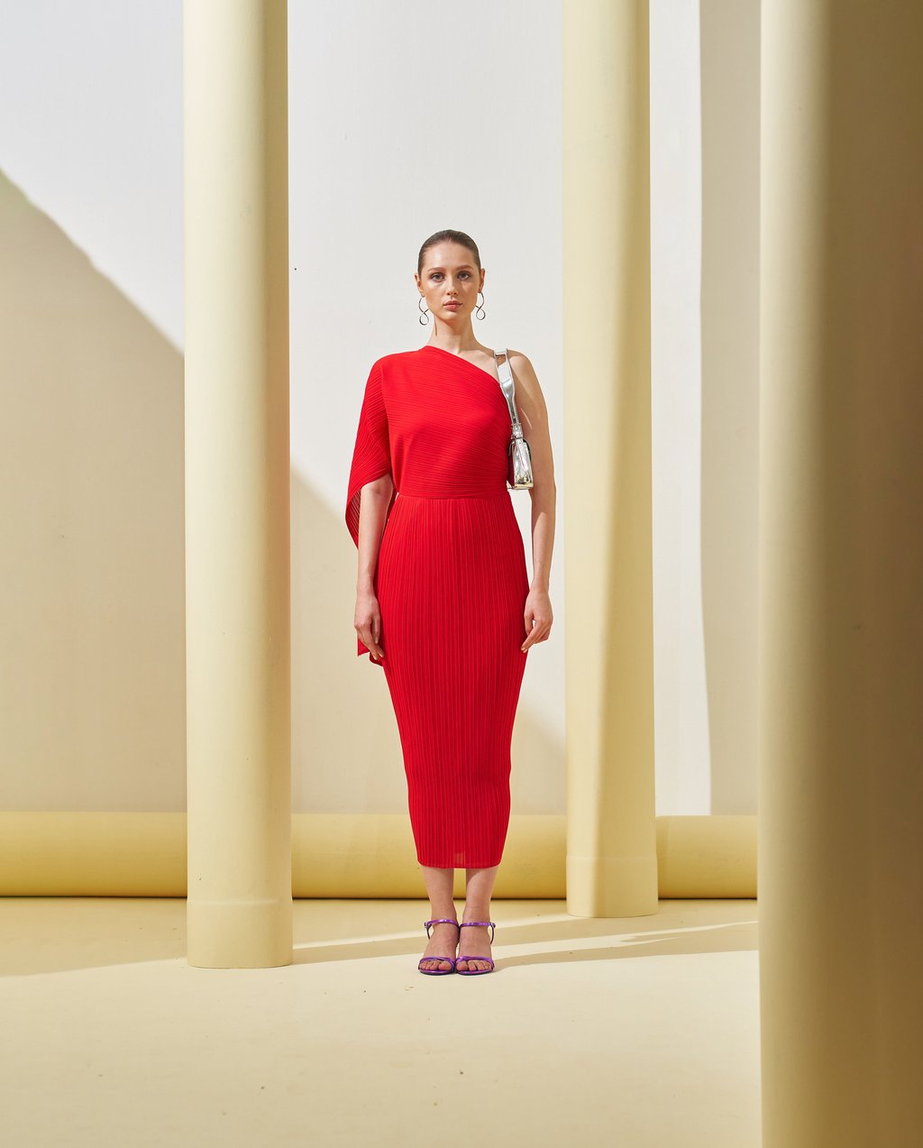 One Shoulder Drape Dress