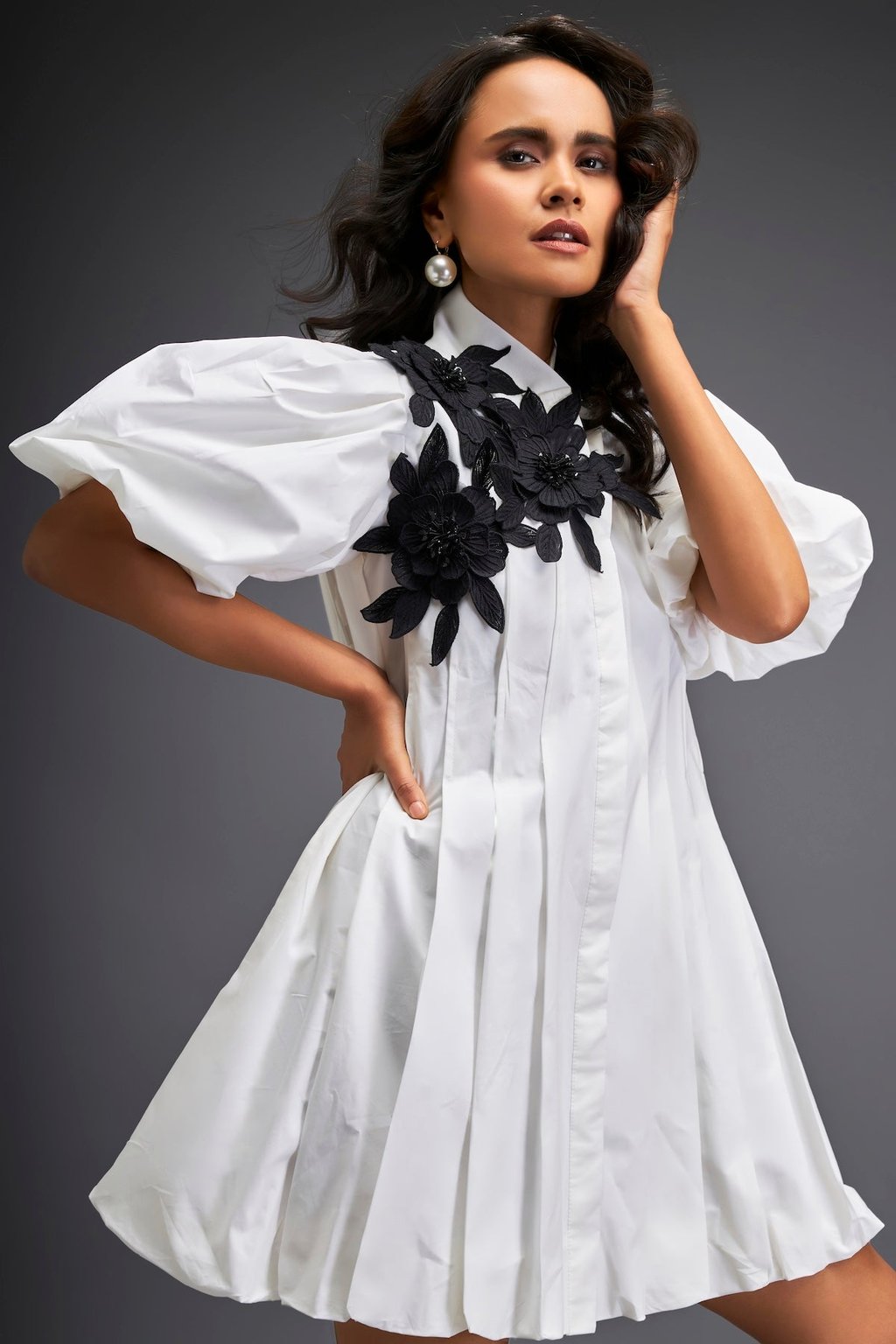 Short Dress with Detailing on One Side