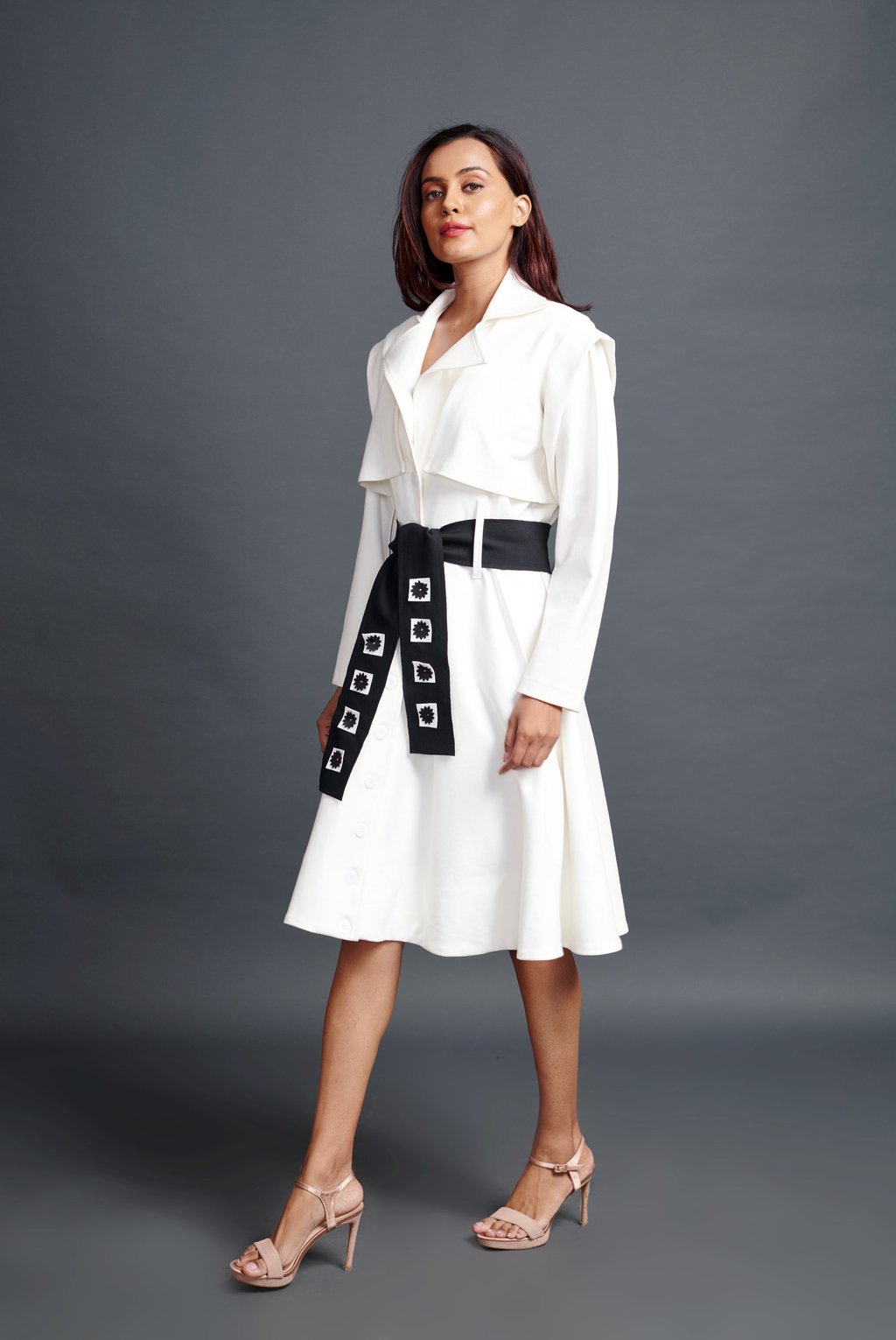 Jacket Dress with Sash Belt