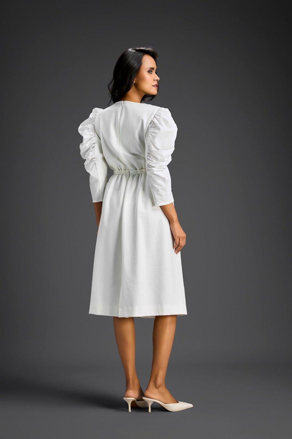 Mid Riff Cut-Out Floral Embroidered Dress