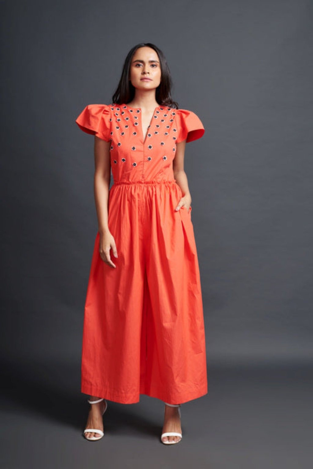 Jumpsuit with Embroidery